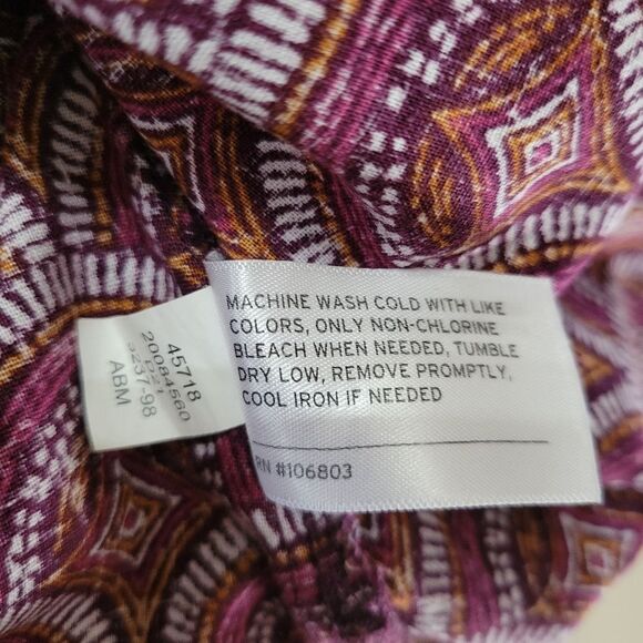 Duluth Trading Purple Patterned Artisan Hemp Long Sleeve Tunic - Picture 13 of 16